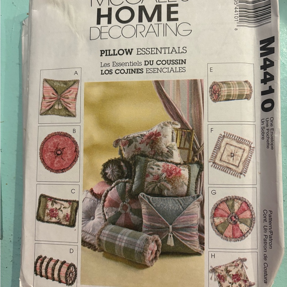 New McCall’s M4410 Home Pillow Essentials Sewing Patterns
